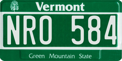 VT license plate NRO584