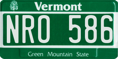 VT license plate NRO586
