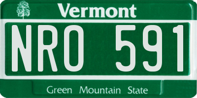 VT license plate NRO591