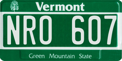 VT license plate NRO607