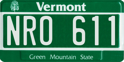 VT license plate NRO611