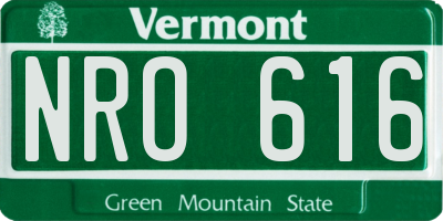 VT license plate NRO616