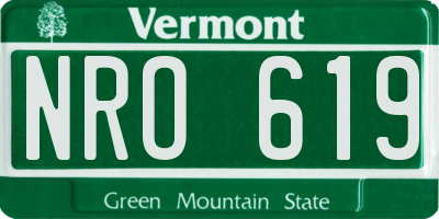 VT license plate NRO619