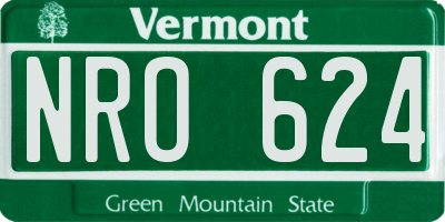 VT license plate NRO624