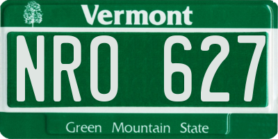 VT license plate NRO627