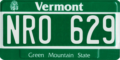 VT license plate NRO629