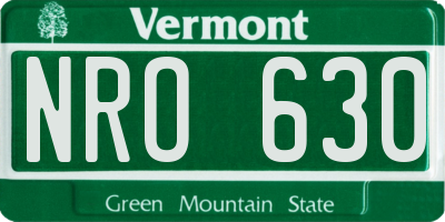 VT license plate NRO630