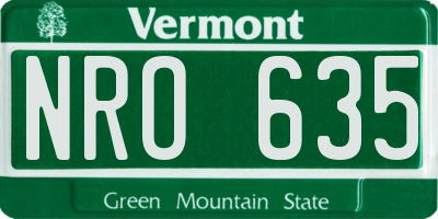 VT license plate NRO635