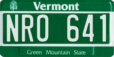VT license plate NRO641