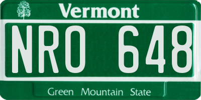 VT license plate NRO648