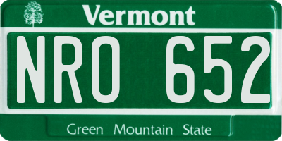 VT license plate NRO652