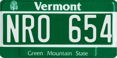 VT license plate NRO654