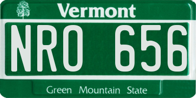VT license plate NRO656