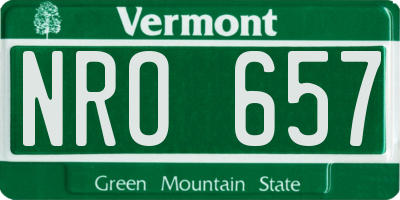 VT license plate NRO657