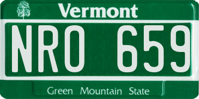 VT license plate NRO659