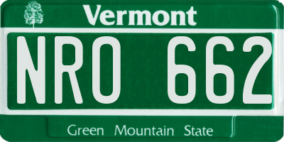 VT license plate NRO662
