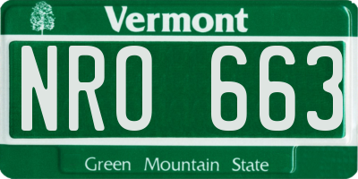 VT license plate NRO663