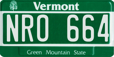 VT license plate NRO664