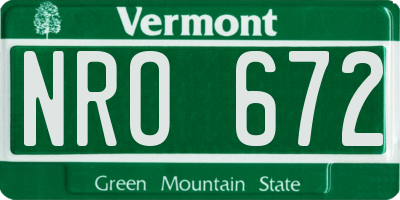 VT license plate NRO672