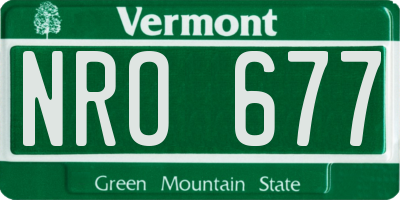 VT license plate NRO677