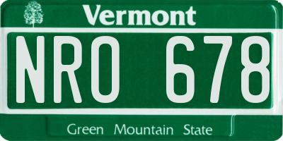 VT license plate NRO678