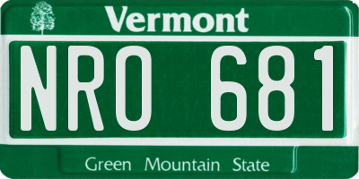 VT license plate NRO681