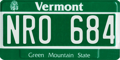 VT license plate NRO684