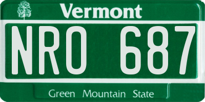 VT license plate NRO687