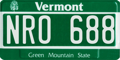 VT license plate NRO688