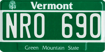 VT license plate NRO690