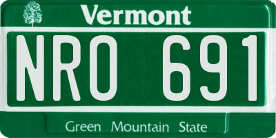 VT license plate NRO691