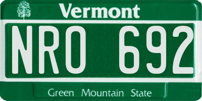 VT license plate NRO692