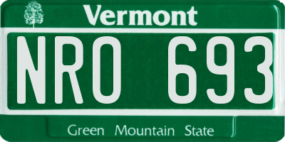 VT license plate NRO693