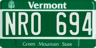 VT license plate NRO694