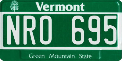 VT license plate NRO695