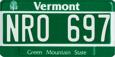 VT license plate NRO697