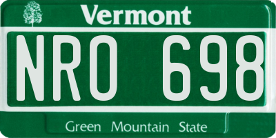 VT license plate NRO698
