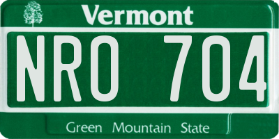 VT license plate NRO704
