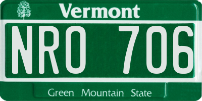 VT license plate NRO706