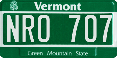 VT license plate NRO707