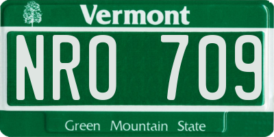 VT license plate NRO709
