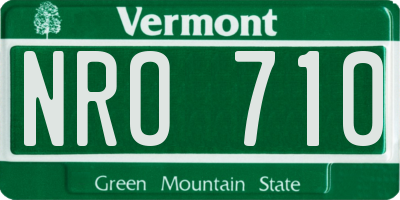 VT license plate NRO710