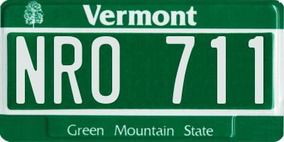 VT license plate NRO711