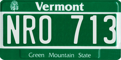 VT license plate NRO713