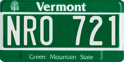 VT license plate NRO721