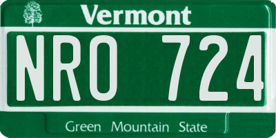 VT license plate NRO724