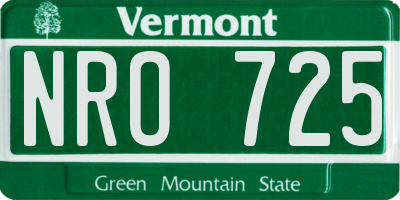 VT license plate NRO725