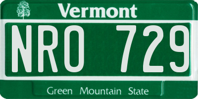 VT license plate NRO729