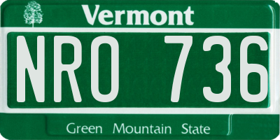 VT license plate NRO736