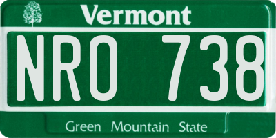 VT license plate NRO738